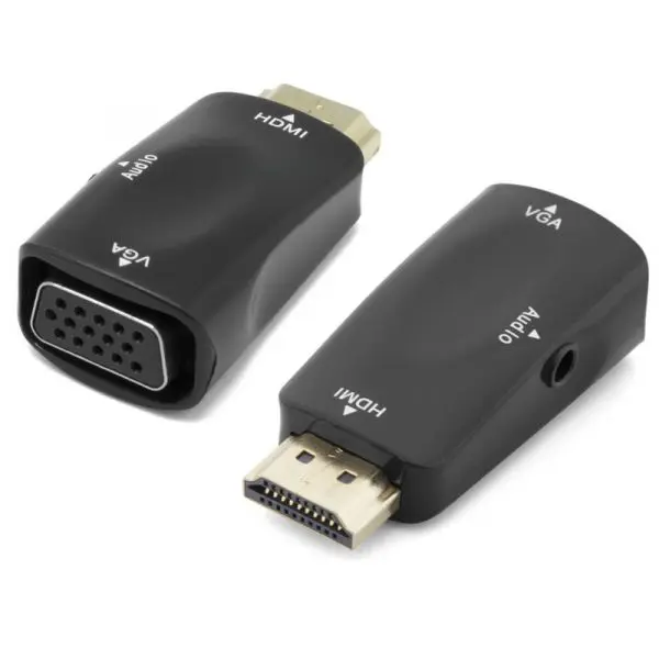 Mini Adaptador HDMI para VGA com Audio