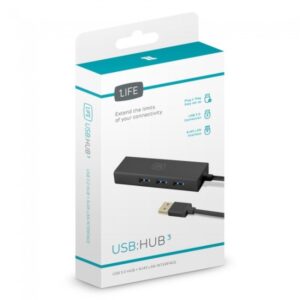 HUB USB 3.0 e RJ45 1LIFE 1IFEUSBHUB3