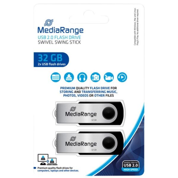 Pendrive MEDIARANGE MR911-2 32GB - Pack de 2 unidades